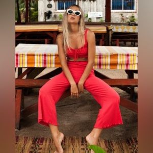 Billabong Easy Waves Pants Rib‎ Knit Cropped size S